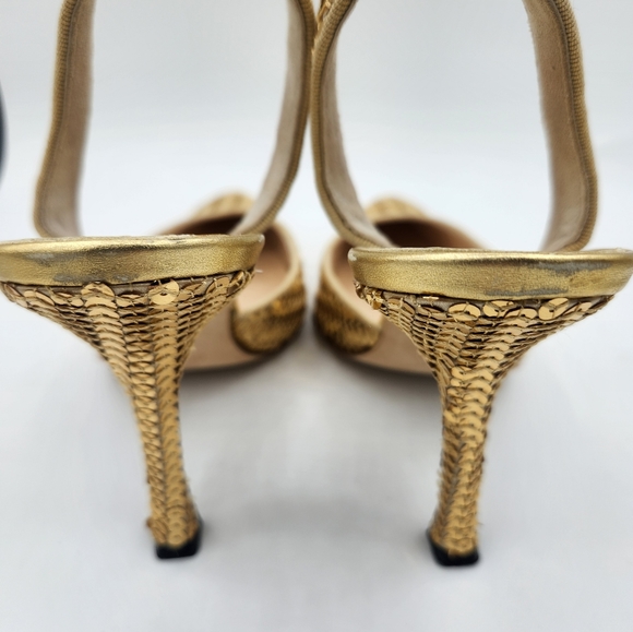 Manolo Blahnik sequined sling back heel - Picture 5 of 8